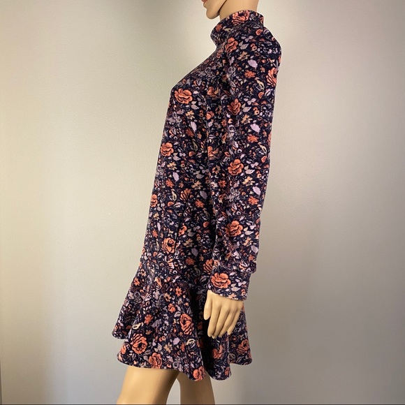 NEW REBECCA TAYLOR FLORAL VELOUR MINI DRESS - Picture 6 of 10